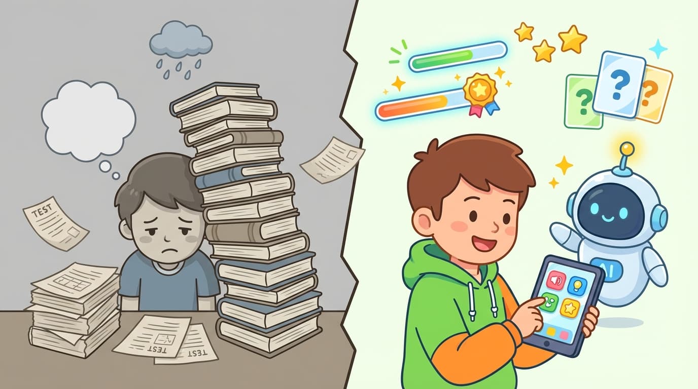 Old boring SAT prep vs PrepSAT's dynamic AI-powered approach